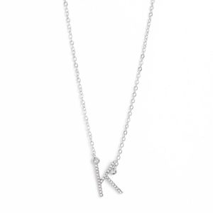"INITIALLY YOURS" K - WHITE NECKLACE & EARRING SET